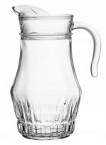 Stiklinis 1.5l ąsotis vandeniui, sultims, gėrimams su rankena