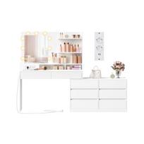 Kailyn tualetinis staliukas 100-169,2x40-90x145,6 cm baltas