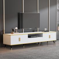 TV spintelė marmuro efekto 200x40x46 cm, iki 90" televizoriams