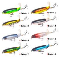 8 vnt 10 cm Topwater žvejybos masalas Whopper Popper Dirbtinis masalas Kietas Plopper Minkštas besisukantis uodegos žvejybos reikmenys žvejybos masalas