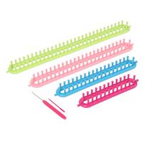 6pcs Long Knitting Loom Set Rectangle Plastic Weaving Looms Set Knitting Loom Set with Hook Needle