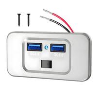 12V USB Lizdo Skydelis Sieninis tvirtinimas 30W USB C ir QC 3.0 18W USB Lizdas Automobilio Įkroviklio Lizdo Adapteris Automobiliui, Valtims, Keturračiams, UTV, Kemperiams, Karavanams mėlyna