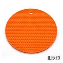 Apvalus izoliacinis silikoninis kilimėlis, neslidus, karščiui atsparus, nuo nuplikimo, korio mikrobangų krosnelės kilimėlis puodo laikiklis, storinantis padėkliukus 3 mm thick oranžinė