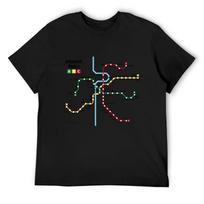 PRAHOS metro tinklas T-shirt grafiniai marškinėliai muitinės anime figūrėlės dizainerio t-shirt vyrams S juoda