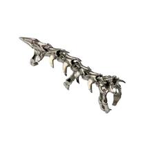 Gothic Dragons Bone Knuckle Ring Cosplay Rings Cyberpunk  Unisex Alloy Silvery Adjustable Opening Jewelry Accessory Props Gifts gray