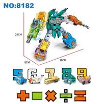 10 vnt. Transformuojamas skaičių robotas žaislas, konstruojami kaladėlės, deformuojami kišeniniai Morphers, edukacinis veiksmo figūrėlės žaislas vaikams W145384WW-