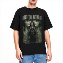 Marškinėliai su grupe Dimmu Borgir Vyrams Moterims Enthrone Darkness Triumphant Šaunūs Grynos Medvilnės Marškinėliai Su Apvalia Kaklo Iškirpte Trumpomis Rankovėmis Apranga L juoda