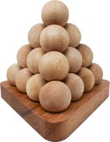 Medinė rutulių piramidė, 3D, mokomoji, smegenims, pagaminta Tailande, dėlionė, dėlionė, lavinimas, [Prekė]