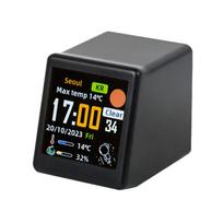 Smart Weather Station Mini WiFi Desktop Clock Weather Digital Clock Station with IPS LCD Screen Gadget for Decoration juoda