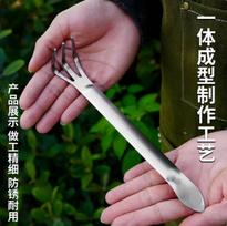 Stainless Steel Bonsai Rake Multi Functional Hand Tool Double Head Soil Pressing and Bud Picking Three Tooth Soil Loosening Tool for Gardening One Size