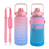 Neoprene Sport Water Bottle Cover Adjustable Shoulder Strap Crossby Tumbler Holder Bag Mesh Pack Large Capacity