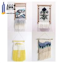 A44Z-Weaving-Loom Kit, 15.6 Inch H X 9.85 Inch W Wooden Tapestry Looms, DIY Hand-Knitting Weaving Machine