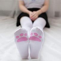 Sexy Cosplay Cat Socks Thigh High Stockings Japanese Women's Tights Stockings Long Thigh High Socks One Size balta