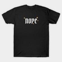 Asian Size Men Black Print T-shirt Nope Aesthetic Typography – Funny Gothic Lettering Design No-Cut Print Cotton Tshirt S juoda