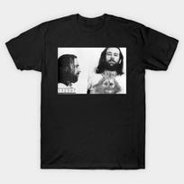 Asian Size Men Black Print T-shirt Carlin Mug Shot No-Cut Print Cotton Tshirt 4XL juoda