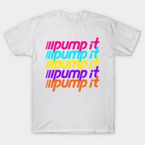 Asian Size Men Black Print T-shirt Pump It No-Cut Print Cotton Tshirt 3XL balta