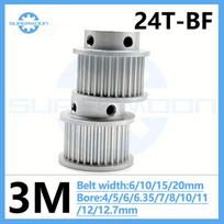 HTD 3M 24 Teeth Timing Pulley Bore 4/5/6/6.35/7/8/10/12/12.7mm For Belt Width 6-15mm Aluminum Alloy Transmission Gear Pulley For belt width 10mm