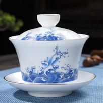 180ml White Porcelain Hand Painted Gold Tea Tureen Clay Gaiwan for Tea Bowl Shen Puer Soup With Lid Gai Wan Gaiwan and Cup Cups 180ml