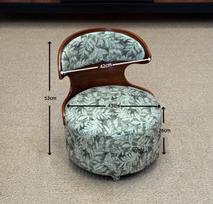Mid-Century Modern Solid Wood Swivel Chair - Ergonomic Sculptural Back Rotating Stool  Vintage Single Seater Accent Chair