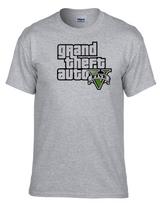 GTA V GTA 5 Grand Theft Auto 5 Rockstar Jogos Games Logo Grey T-shirt 310Grey XL