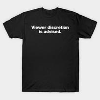 Asian Size Men Black Print T-shirt Viewer Discretion Is Advised. No-Cut Print Cotton Tshirt 3XL juoda