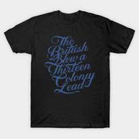 Asian Size Men Black Print T-shirt The British Blew A Thirteen Colony Lead No-Cut Print Cotton Tshirt L juoda
