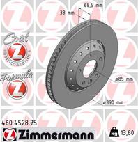 ZIMMERMANN Stabdžių diskas FORMULA Z BRAKE DISC 460.4528.75