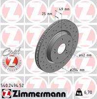 ZIMMERMANN Stabdžių diskas SPORT BRAKE DISC Z 540.2494.52