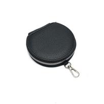 Madinga mini piniginė moterims Klasikinės apvalios piniginės su užtrauktuku Raktų pakabukai Piniginės Krepšiai 10*10*2.5cm juoda