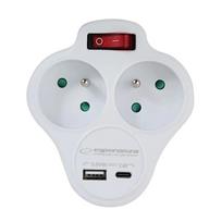 Esperanza ELK311W Electrical splitter 2 GN. USB-C, LCAESPELK311W