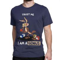 Trust Me I Am A Genius T-Shirts Men Women Wile E Coyote Cartoon Funny 100% Cotton Tees Short Sleeve T Shirt Gift Idea Clothing#Color S