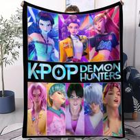 K-Pop D-Demon Hunters Antklodė Rumi Mira Zoey Spausdinta Daugiafunkcinė Flanelinė Pledas Gerbėjų Dovanos Namų Laisvalaikiui Stovyklavimui Kelionėms Flannel 75x100cm