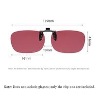 2026 Square Clip on Sunglasses Women Polarized Red Lens UV400 Men Goggles Clips Anti Glare Vintage Glasses HD Clip-On Glasses