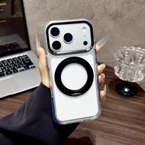 Compatible with iPhone 17 Pro Max transparent magnetic stand phone case, Apple 16 Pro transparent 15 protective cover iPhone17E juoda