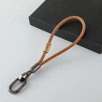 5mm Thick Handmade Cowhide Leather Wrist Strap with Metal Buckle for Key Ring, Bag Strap, or Hanging Ornament gray