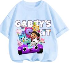All Match Summer Kids T Shirt Gabbys Dollhouse Popular Cartoon Design Comfy Leisure Everyday Short Sleeve Boys Girls Tops 100