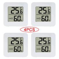 4pcs Mini Indoor Temperature And Humidity Meter Portable Bedroom Digital Display Electronic Humidity And Temperature Sensor