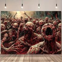 Zombių Vampyrų Apokalipsės Fono Audinys Helovino Šventės Fonas Siaubo Tematikos Dekoracija 180X110