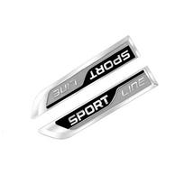 2Pcs Metal Sport Line Logo Car Fender Side Emblem Badge Sticker Decal  Accessories