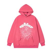 Sp5der Spider Web Foam Printed Fleece Hoodie American Trend Hip Hop Loose Hooded Sweater Jacket Men and Women S