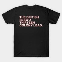 Asian Size Men Black Print T-shirt The British Blew A Thirteen Colony Lead No-Cut Print Cotton Tshirt XL juoda