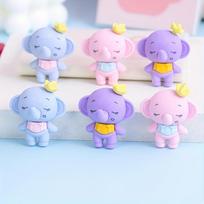 6-Piece Set of Cartoon Candy-colored Elephant-shaped Erasers-Adorable Student Stationery and Children's School 6pcs