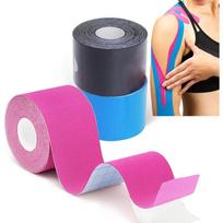 3 kineziologinio teipo ritinėliai (5 cm x 5 m) Kinezio teipas - Profesionalus kinezio teipas ir sportinis teipas - Vandeniui atsparus ir odai draugiškas sportinis teipas raumenims 2.5x5cm