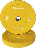 Guminis svorio diskas INSPORTLINE Bumper Plate Go 15 kg 50 mm