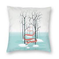 Forest Spirit Fox Square Pillowcase Polyester Linen Velvet Printed Zip Decorative Sofa Seater Cushion Cover x 30x30cm