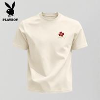 PLAYBOY Men's Four-Leaf Clover Graphic T-Shirt 2XL