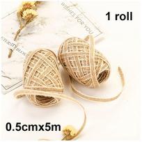 5/10M/Roll 0.5mm Vintage Party  Ornament Fish Silk Rope Jute Burlap Rolls Trims Tape Hessian Ribbon 0.5cm x 5m