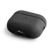 Melkco Karvės Odos Originalios Odos Ausinių Dėklas AirPods Pro 3 ir AirPods 4 3 2 1 Dėkliukams su Mikropluošto Vidine Dangteliu + Pakuotės Dėžutė for AirPods1 2 juoda