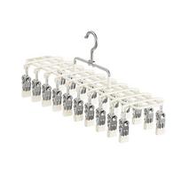 Stainless Steel 20 Clips Sock Drying Rack Heavy Duty Non-Slip Multi-Clip Drying Rack Rustproof Space Saving smėlis
