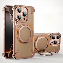 Oatsbasf Magsafe iPhone Case for iPhone 16Pro/16Pro Max Phone Case Magnetic Bumper Wireless Charging Leather Phone Cover w/Stand Genuine Leather&For iPhone 16 Pro